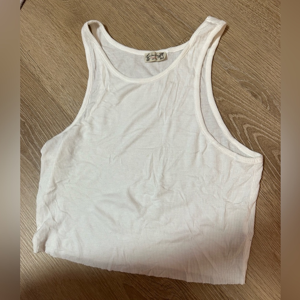 White Ribbed Tank Top